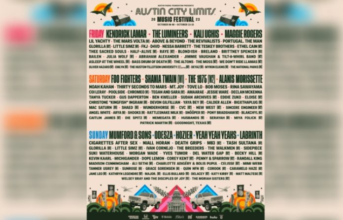 Austin City Limits revela su Lineup por día para este 2023