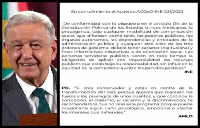 Presidencia de México cumple orden de evitar propaganda en conferencias de prensa