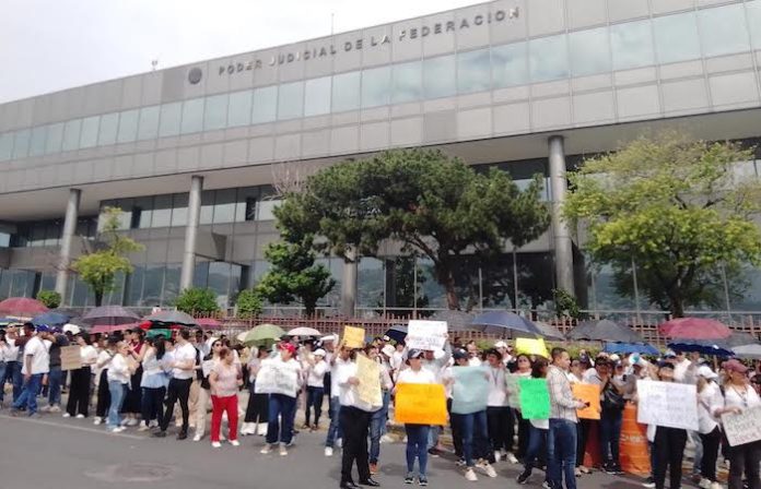 Continúan en NL protestas de empleados del Poder Judicial de la Federación