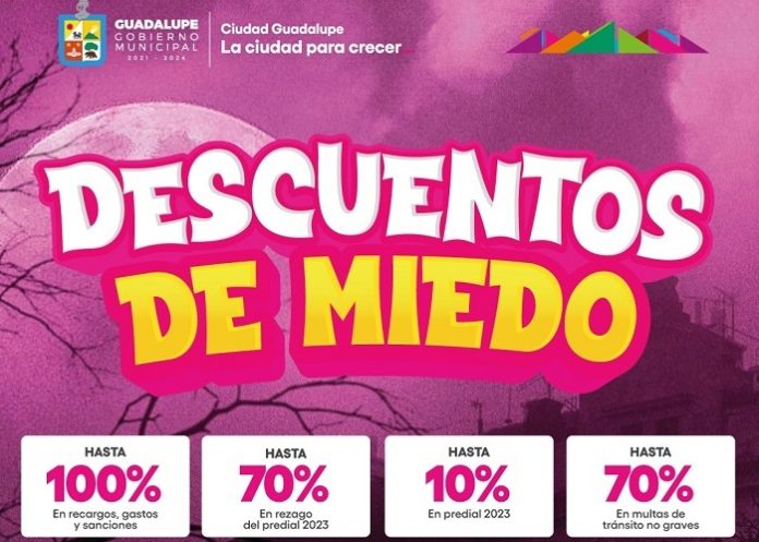 Ofrece gobierno de Guadalupe “Descuentos de Miedo”, en predial