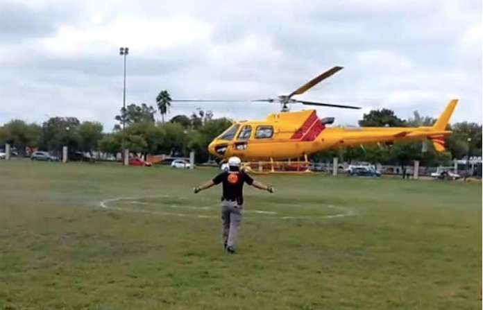 Trasladan a mujer vía aérea a Monterrey tras accidente