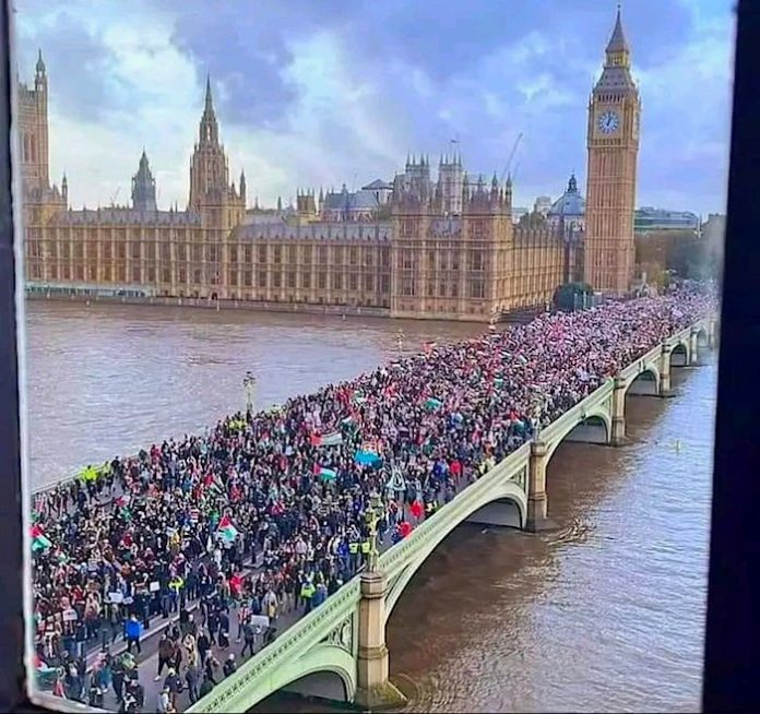 Casi 30 manifestantes propalestinos detenidos en Londres