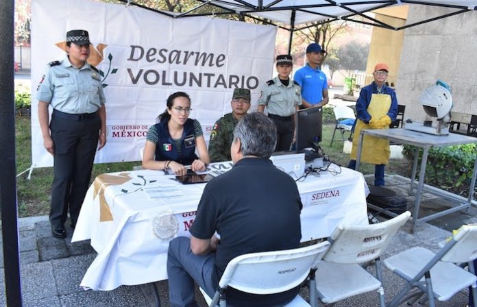 Instalan módulo de canje de armas en la Plaza Zaragoza