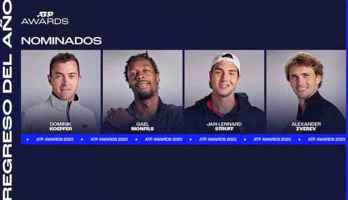 Los nominados al regreso del año: Koepfer, Monfils, Struff y Zverev