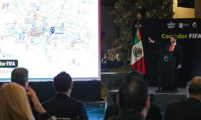 De Nuevo León para el Mundo; presenta Samuel García el Corredor FIFA