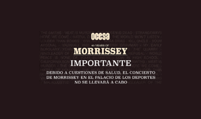 ¡Vaya sorpresa!, Morrisey cancela presentación en CDMX