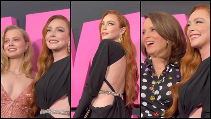 Sorprende Lindsay Lohan en alfombra rosa del remake de “Mean Girls”
