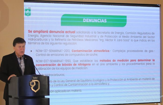 Secretaría de Medio Ambiente amplia su denuncia en contra de la Refinería de Pemex en Cadereyta