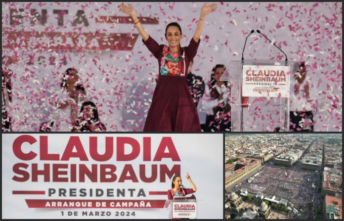 Claudia Sheinbaum comienza campaña con 100 promesas