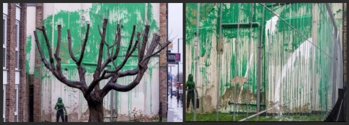 Vandalizan la nueva obra de Banksy dos días después de su aparición