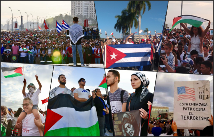 Miles de cubanos expresan su apoyo al pueblo de Palestina