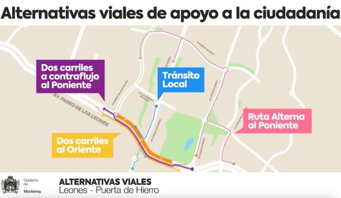 Anuncia Monterrey nuevas alternativas viales en Leones y Puerta de Hierro