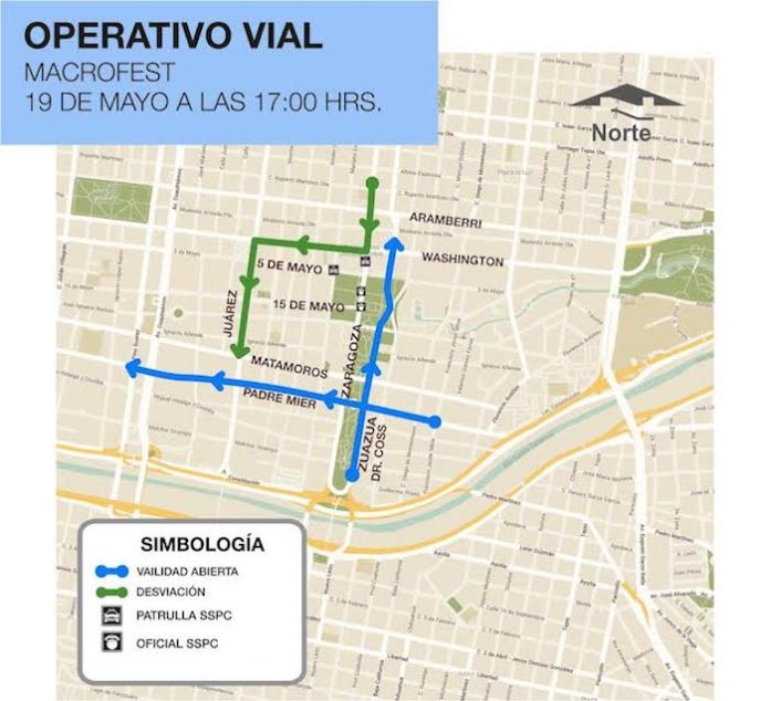 Anuncian operativo vial por Macrofest en la Macroplaza