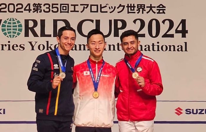 Iván Veloz gana bronce en Copa Mundial de Gimnasia Aeróbica en Japón