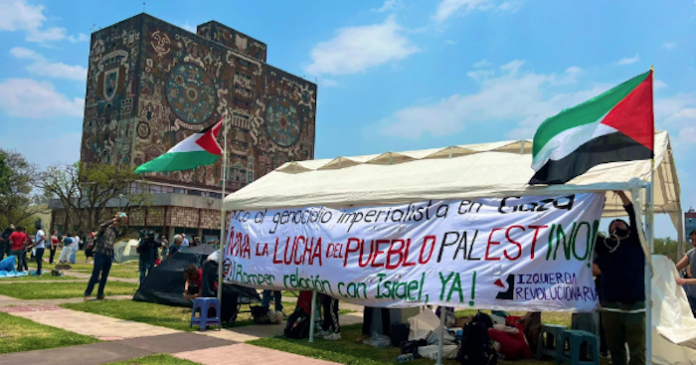 Universitarios mexicanos se suman a las movilizaciones propalestinas con un campamento en la UNAM