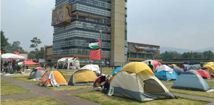 AMLO descarta reprimir campamento pro-Palestina de la UNAM: “No vamos a violar su autonomía”