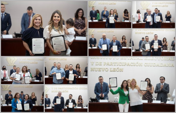 Entrega IEEPCNL constancias a Diputaciones electas del PRI-PAN-PRD y MC