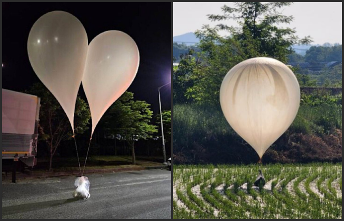 Corea del Norte sigue enviando globos con basura hacia Corea del Sur