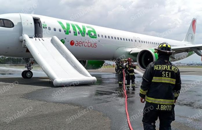 Realiza Viva Aerobus simulacro de accidente a escala real en conjunto con autoridades aeronáuticas