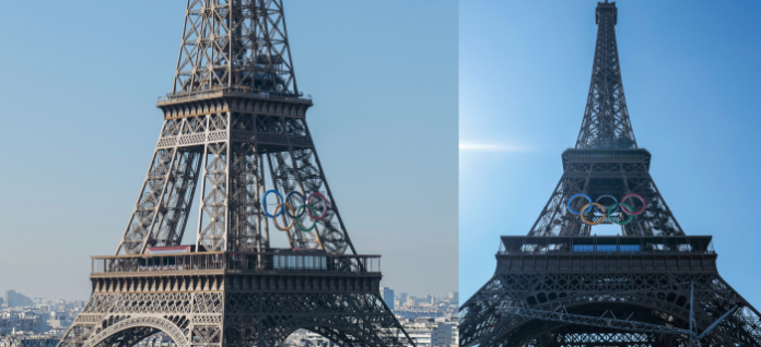Torre Eiffel engorda 30 toneladas por los anillos olímpicos a 50 días de Juegos de París