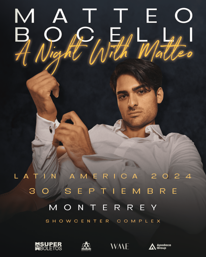 Matteo Bocelli anuncia gira de otoño, tendrá una parada en Monterrey