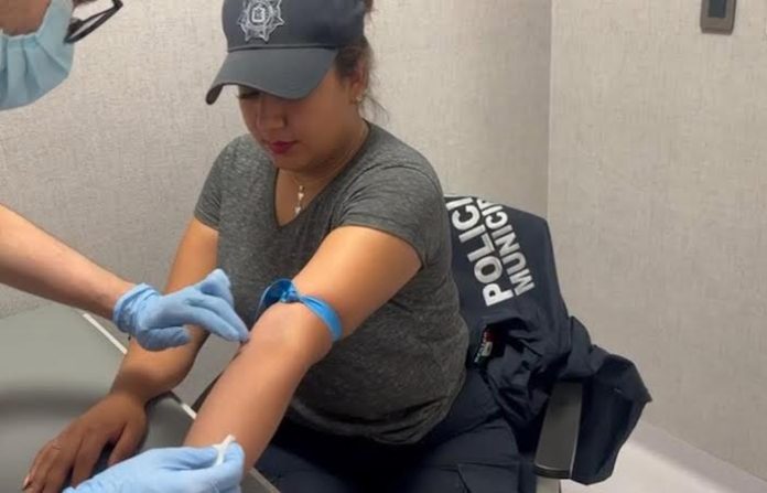 Fomentan Policías de Guadalupe cultura de la donación de sangre