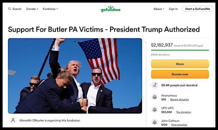 Más de 2 millones de dólares recaudados para las víctimas del tiroteo en el mitin de Trump