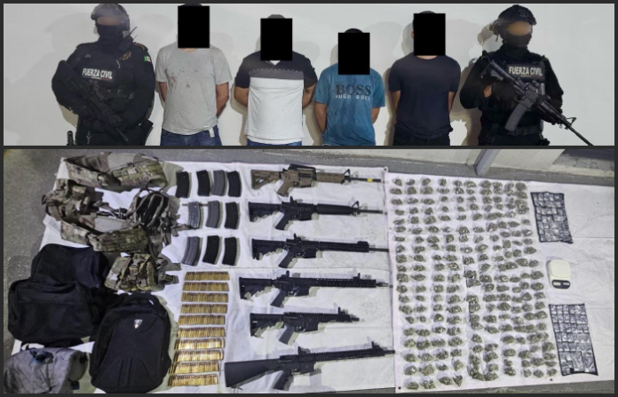 Capturan a seis con armamento, en Escobedo