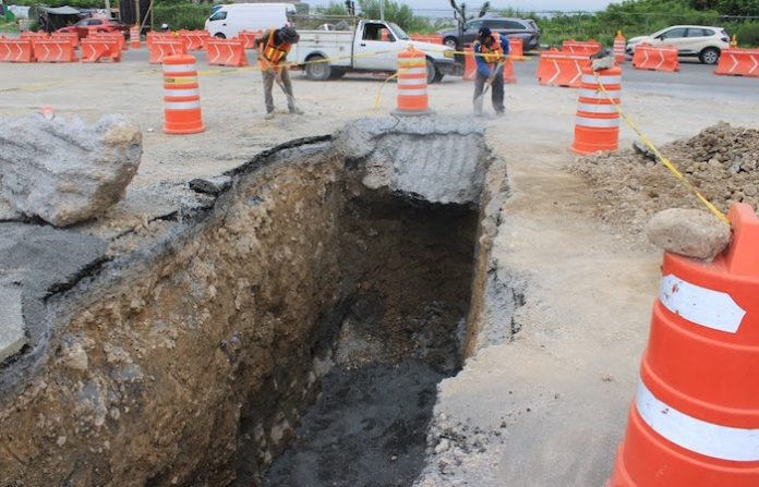 Reparan hundimientos provocados por el paso de la tormenta “Alberto”