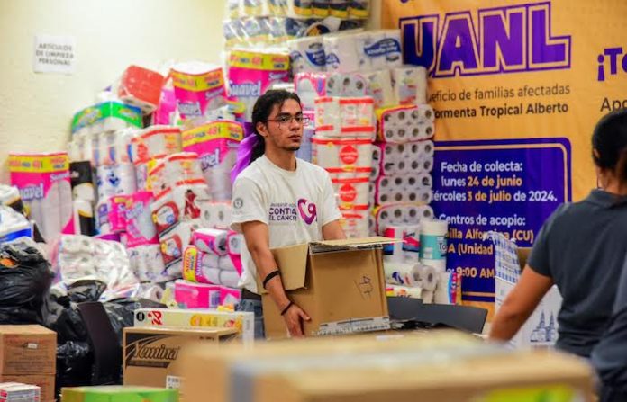 Recolecta UANL 7 toneladas de víveres para afectados por la tormenta Alberto