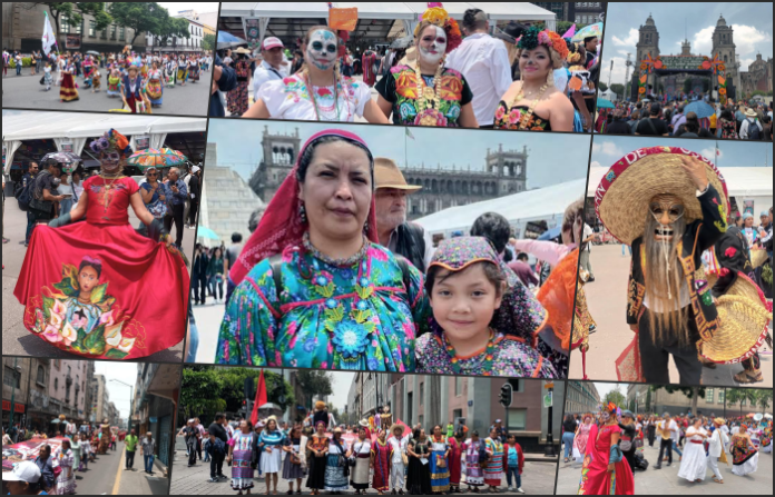 Llenan grupos indígenas de colorido las calles de la CDMX con su MEGACALENDA 2024