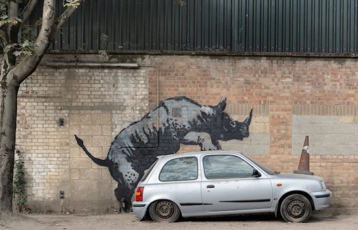 Banksy presenta su octava obra con temática animal en ocho días
