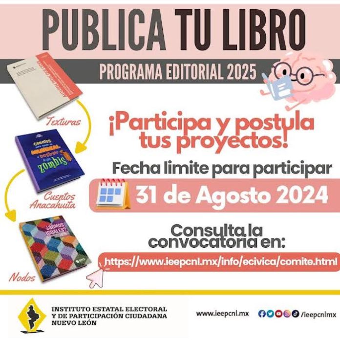 ¡Postula tu obra y sé parte del Programa Editorial del IEEPCNL!