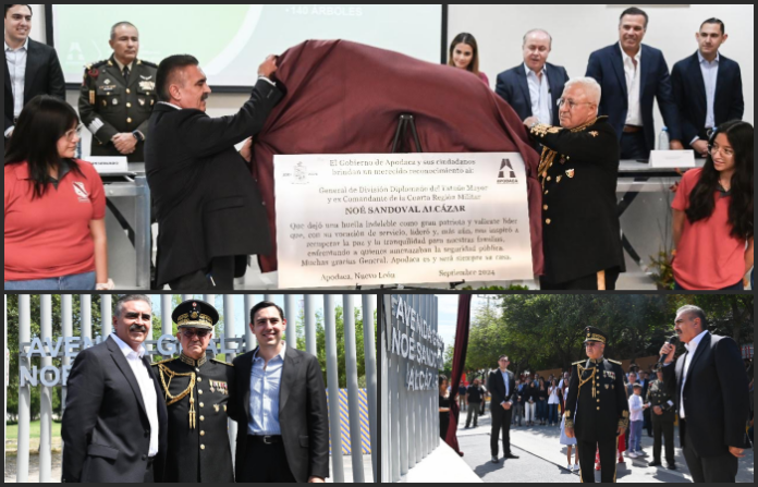 Gobierno de Apodaca honra al General Noé Sandoval Alcázar con una avenida en su nombre