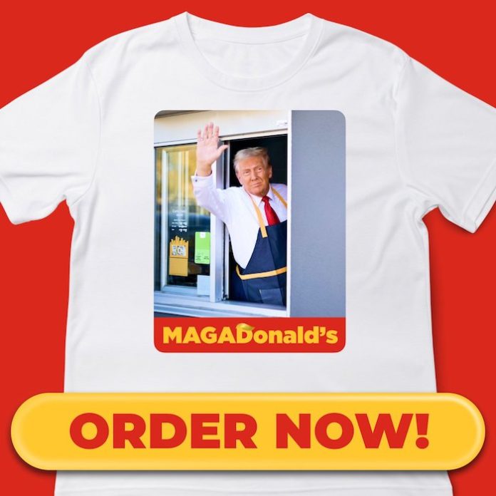 ¿Papas fritas? Trump hace campaña en un restaurante de comida rápida