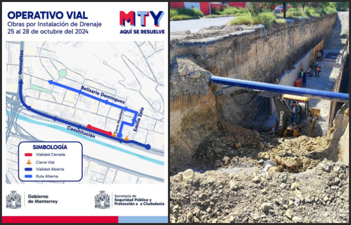 Cerrarán carriles laterales de Constitución por obras de Agua y Drenaje