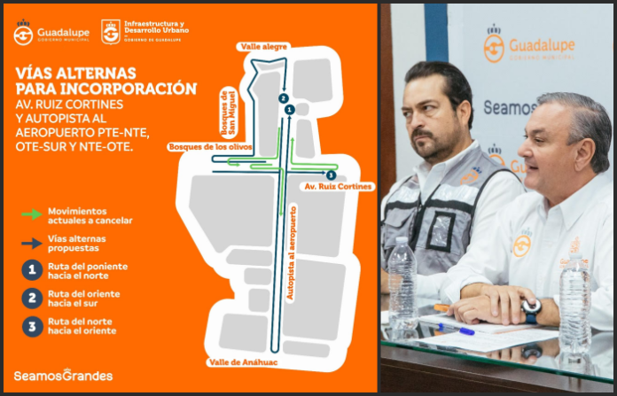 Implementa Guadalupe alternativas viales para agilizar el tráfico en Ruiz Cortines