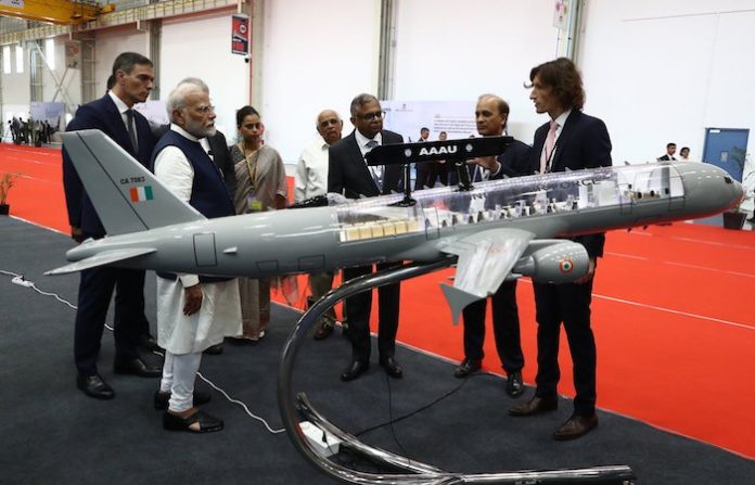 Sánchez y Modi inauguran la planta de Airbus y TATA en la India