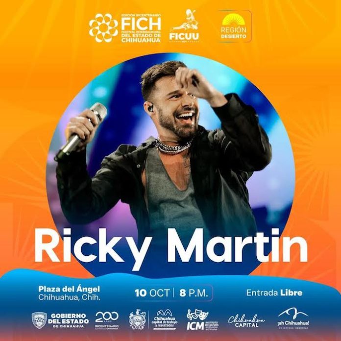 Ricky Martin inaugurará el Festival Internacional Chihuahua con un concierto gratuito