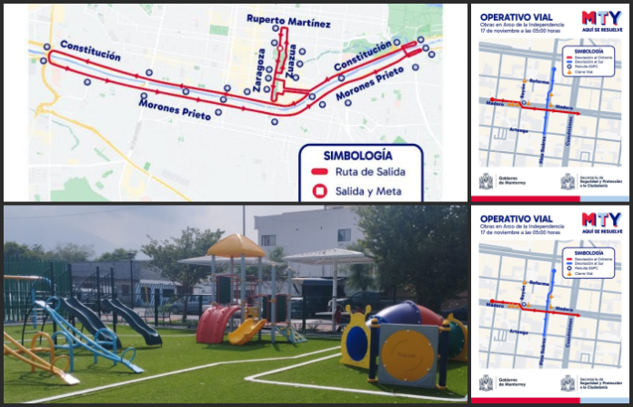 Monterrey: Cierres viales y renovación de espacios públicos este fin de semana