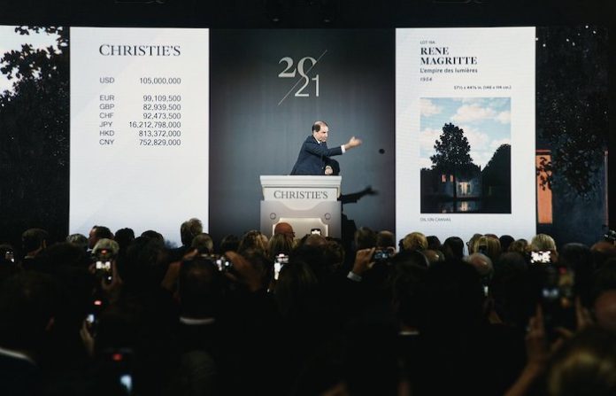 Un cuadro de Magritte subastado por un precio récord de $121 millones en Nueva York