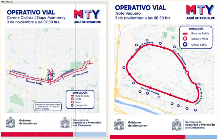 Brindará Tránsito de Monterrey seguridad a competidores de dos eventos deportivos este domingo