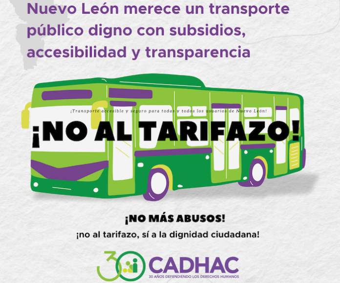 Exigen transporte público digno en Nuevo León