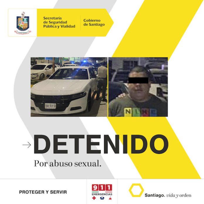 Detienen a presunto abusador de menor en Santiago,NL