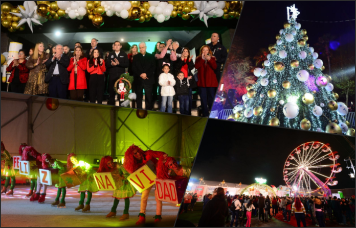 Apodaca da la bienvenida a la Navidad con encendido del pino navideño