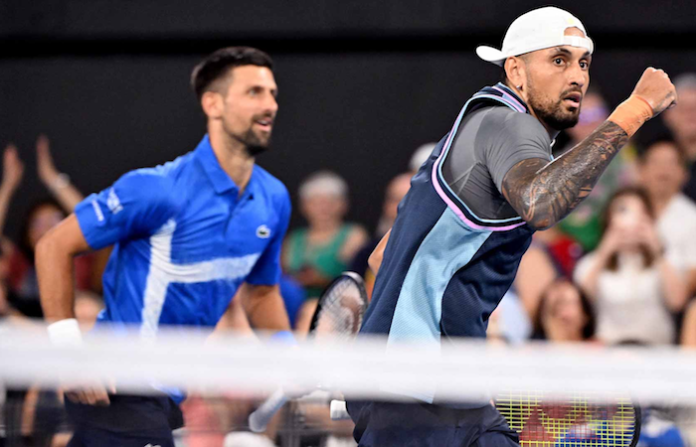 Djokovic y Kyrgios arrasan y se divierten en Brisbane