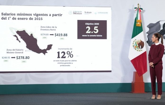 Gobierno de México, empresarios y obreros acuerdan aumentar 12% salarios mínimos