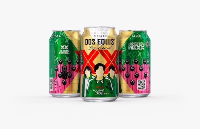 Dos Equis y El Juego del Calamar presentan edición limitada de latas temáticas