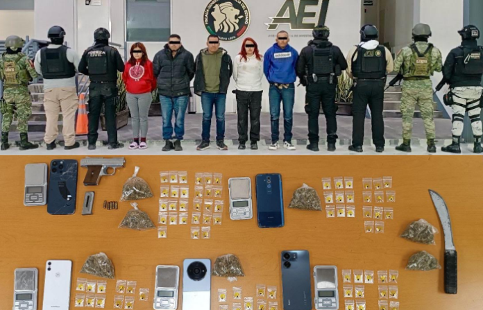 Cinco personas detenidas con arma, droga y vehículo robado en Salinas Victoria