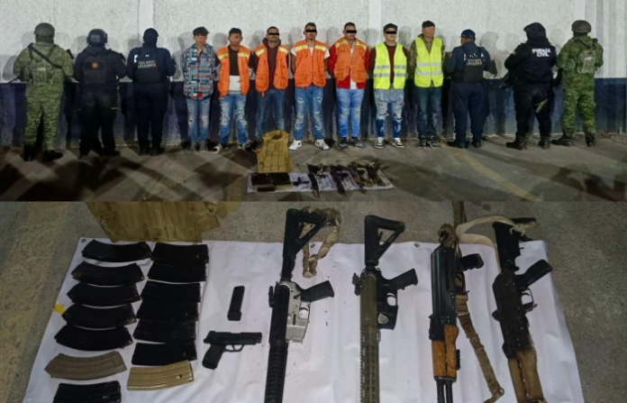 Capturan a siete hombres con arsenal en Juárez durante operativo conjunto